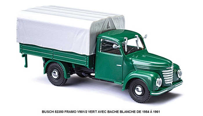 FRAMO V901/2 VERT AVEC BACHE BLANCHE DE 1954 Ã€ 1961