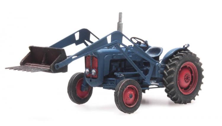 TRACTEUR AGRICOLE FORD DEXTA BLEU AVEC CHARGEUR ET SEMOIR