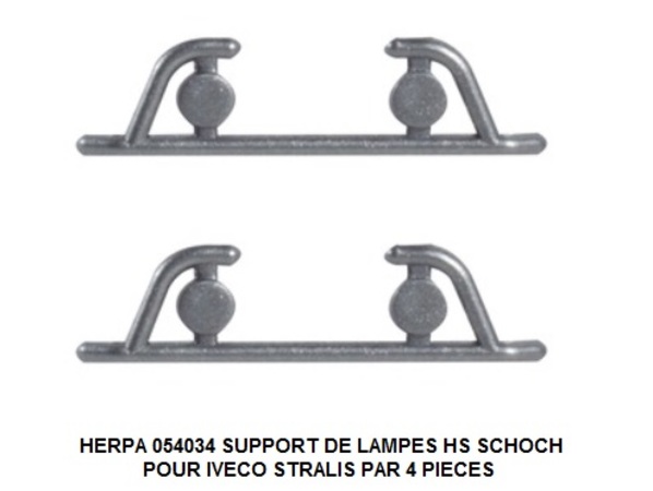 SUPPORT DE LAMPES HS SCHOCH POUR IVECO STRALIS PAR 4 ELEMENTS 