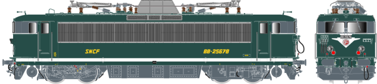 SET DE 2 LOCOMOTIVES ELECTRIQUES BB 25673 + BB 25678 DIJON SNCF - A RESERVER