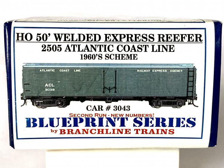 KIT A MONTER WAGON REFRIGERANT WELDED EXPRESS REEFER ATLANTIC COAST LINE 1960 - BLUE PRINT SERIES BY BRANCHLINE TRAINS