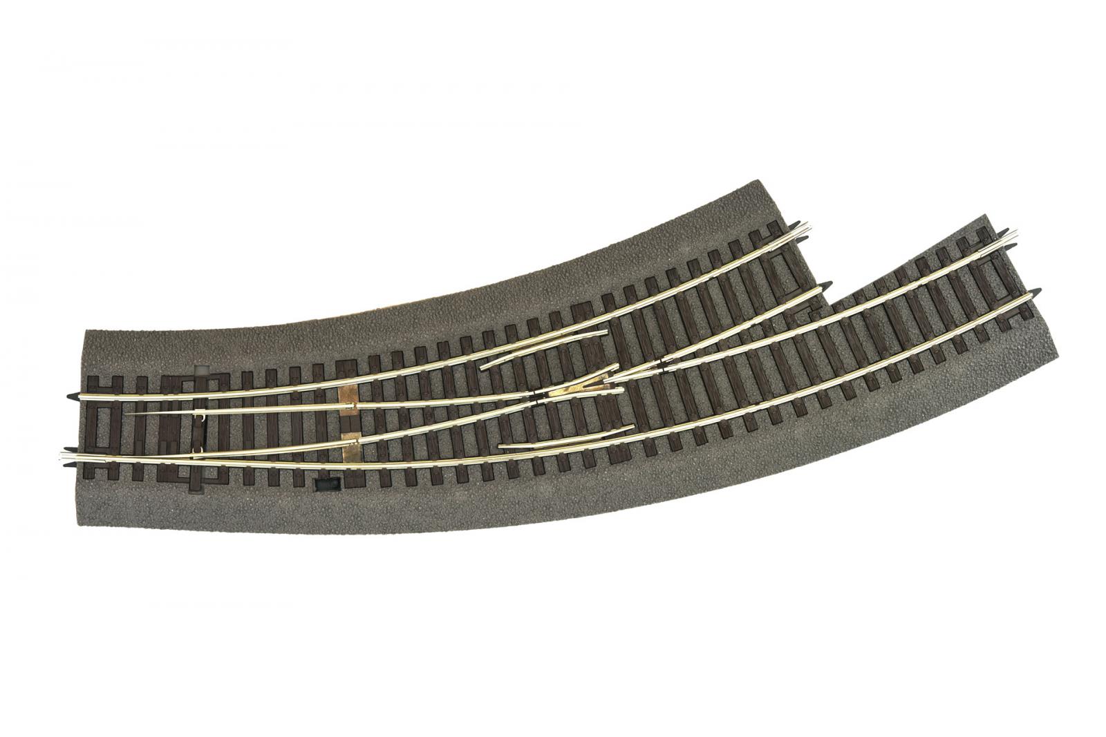 Aiguillage courbe à gauche R 434.5mm, 30 degrés voie Geoline HO - ROCO