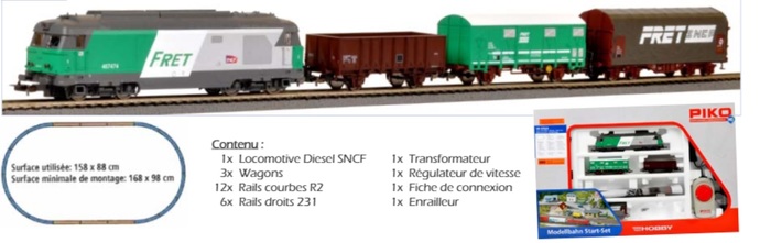 *PROMOS* - COFFRET LOCOMOTIVE DIESEL BB 67400 ET 3 WAGONS MARCHANDISES SNCF