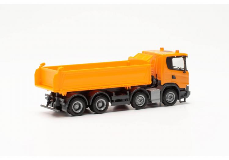 CAMION BENNE SCANIA XT17 A 4 ESSIEUX ORANGE