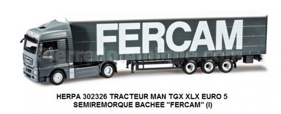 TRACTEUR MAN TGX XLX EURO 5 SEMIREMORQUE BACHE ''FERCAM'' (I)