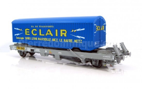 *PROMOS* - Wagon KANGOUROU Ep.III-IV + Remorque ''ECLAIR'' tôlé simple essieux