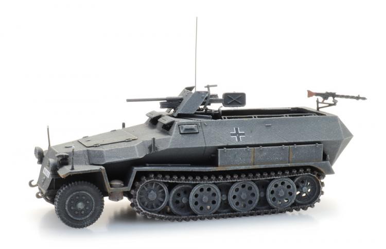 HALTRACK VEHICULE DE TRANSPORT DE TROUPE Sd.Kfz 251/10 AVEC CANON ANTI CHAR PaK36 DE 37MM GRIS WEHRMACTH