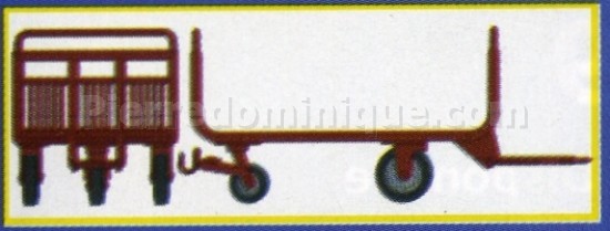 SET de 4 Chariots de Poste en Tubes métal Ep.III-IV Brun PTT