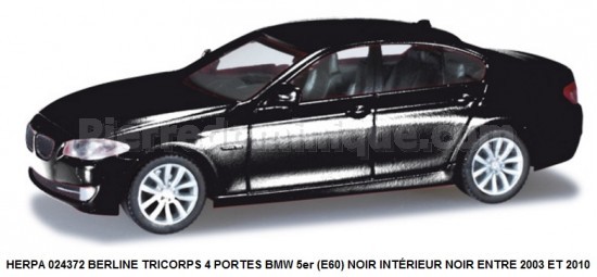 BERLINE TRICORPS 4 PORTES BMW 5er (E60) NOIR INTÉRIEUR NOIR ENTRE 2003 ET 2010