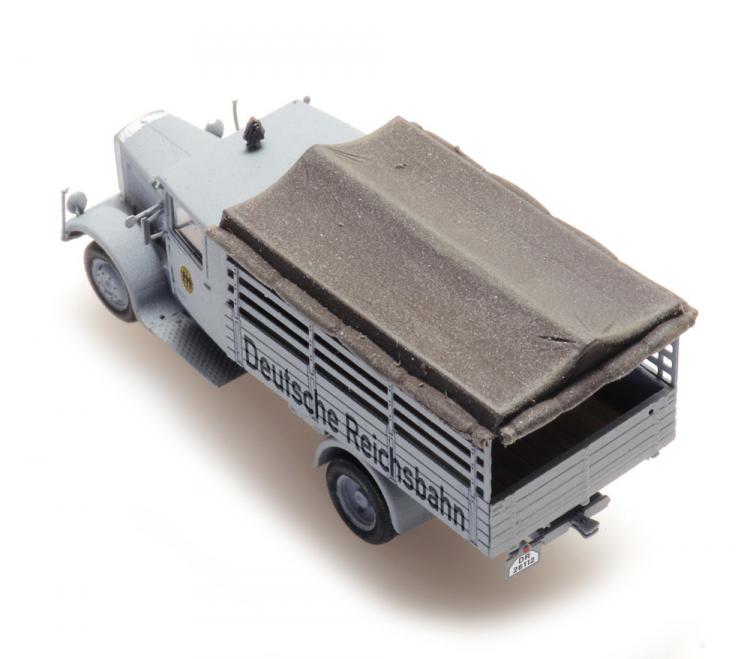 PORTEUR BENNE HANSA LLOYD MERKUR GRIS BACHE DE LA DR ECHELLE N