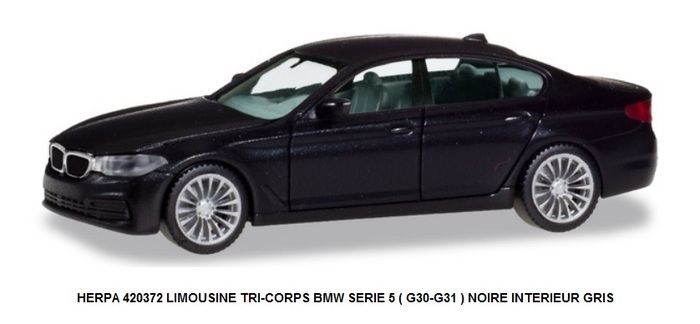 LIMOUSINE TRI-CORPS BMW SERIE 5 ( G30-G31 ) NOIRE INTERIEUR GRIS