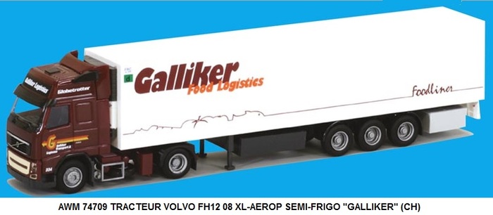 TRACTEUR VOLVO FH12 08 XL-AEROP GLOBETROTTER SEMI-FRIGO ( GALLIKER ) (CH)