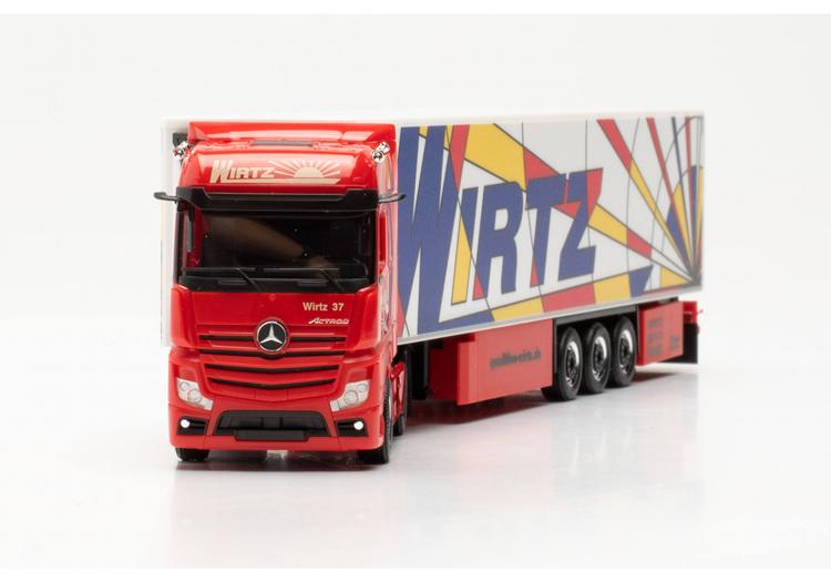 TRACTEUR MERCEDES BENZ ACTROS 18 BIGSPACE ORANGE SEMI-REMORQUE FRIGO WIRTZ POPART