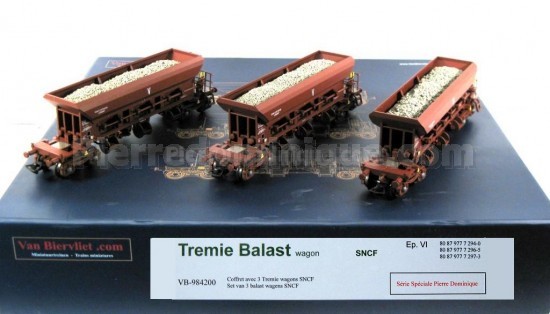 COFFRET DE 3 WAGONS TREMIE ''DIRECTION DE L'INFRASTRUCTURE'' SNCF- SERIE 2 EXCLUSIVE PIERRE DOMINIQUE