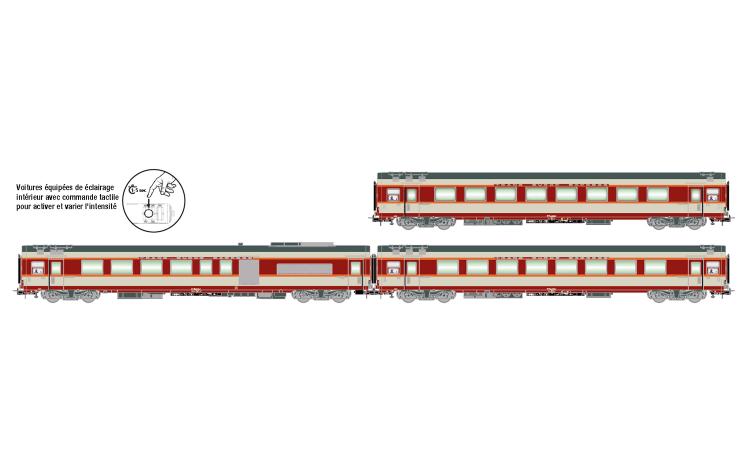 *PROMOS* - SET DE 3 VOITURES VOYAGEURS GRAND CONFORT TEE LE KLEBER SNCF