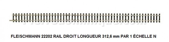 RAIL DROIT LONGUEUR 312,6 mm PAR 1 ÉCHELLE N