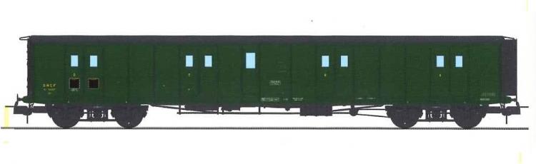 FOURGON A BOGIE ex-PLM N°58807 SNCF - SANS FEUX DE FIN DE CONVOI