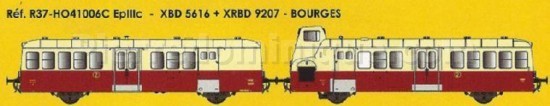 Autorail XBD 5616 + Remorque XRBD 9207 Rouge/Crème EpIIIc