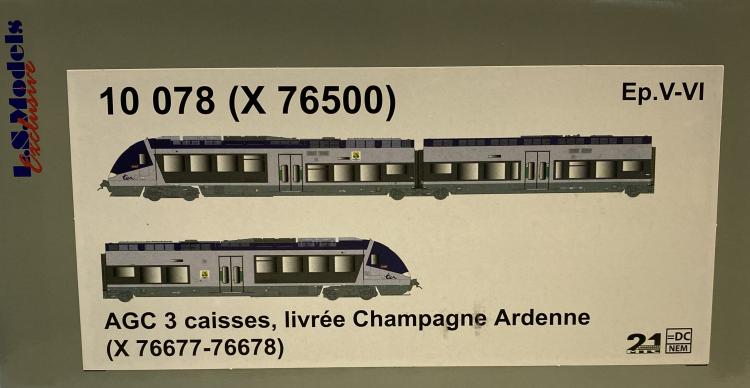 *PROMOS* - AUTOMOTRICE X 76600 AGC CHAMPAGNE ARDENNE 3 CAISSES SNCF