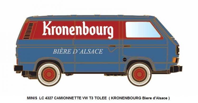 CAMIONNETTE VW T3 TOLEE ( KRONENBOURG Biere d\\\\\\\'Alsace ) ECHELLE N