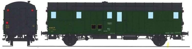 FOURGON OCEM 32 N°26503 EST SNCF - AVEC FEUX DE FIN DE CONVOI