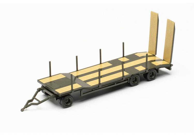 REMORQUE GOLDHOFER 3 ESSIEUX SURBAISSÉE POUR ENGIN VERT ARMEE