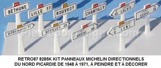 KIT PANNEAUX MICHELIN DIRECTIONNELS DU NORD PICARDIE DE 1948 Ã€ 1971, Ã€ PEINDRE ET Ã€ DÈCORER
