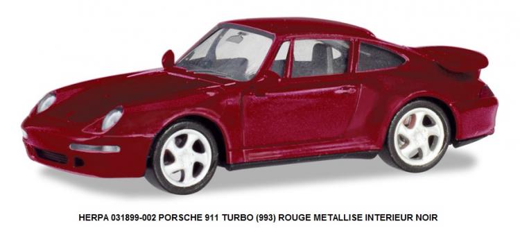 PORSCHE 911 TURBO (993) ROUGE METALLISE INTERIEUR NOIR