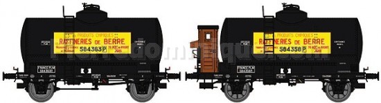 COFFRET 2 WAGONS CITERNE RAFFINERIES DE BERRE PLM
