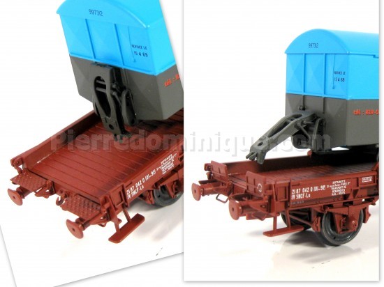 WAGON PLAT UFR SNCF + REMORQUE PAVESI
