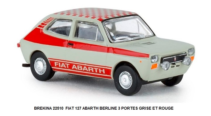 FIAT 127 ABARTH BERLINE 3 PORTES GRISE ET ROUGE