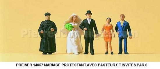 PREISER 14057 MARIAGE PROTESTANT AVEC PASTEUR ET INVITÉS PAR 6