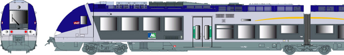 AUTOMOTRICE B 81801 AGC AQUITAINE PREMIERE DECORATION 3 CAISSES SNCF
