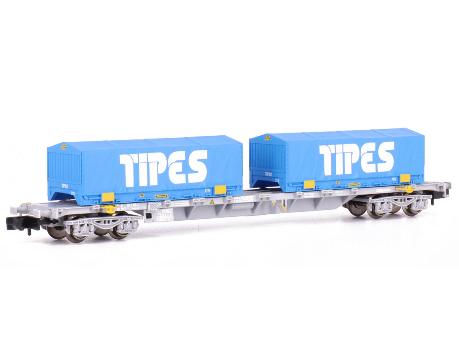 Wagon Plat Porte-conteneur Arnold HNS6501 - Échelle N (1/160) - SNCF - Norbert Dentressangle