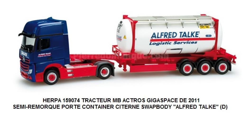 Camion Volvo FH12 + Citerne Alfred Talke – AWM 1/87 – Bleu – Occasion (excellent état)