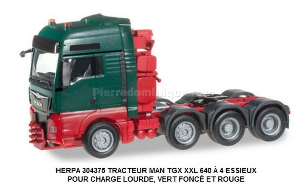 Camion Tracteur MAN TGX XXL Rouge 1:64 - Modèle Réduit Welly, 2 Essieux