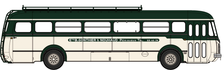 AUTOCAR RENAULT R4190 VERT ET CREME TRANSPORTS B GONTHIER PERIGUEUX (24)