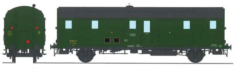 FOURGON DEV 52 N°58542 SUD EST SNCF - AVEC FEUX DE FIN DE CONVOI