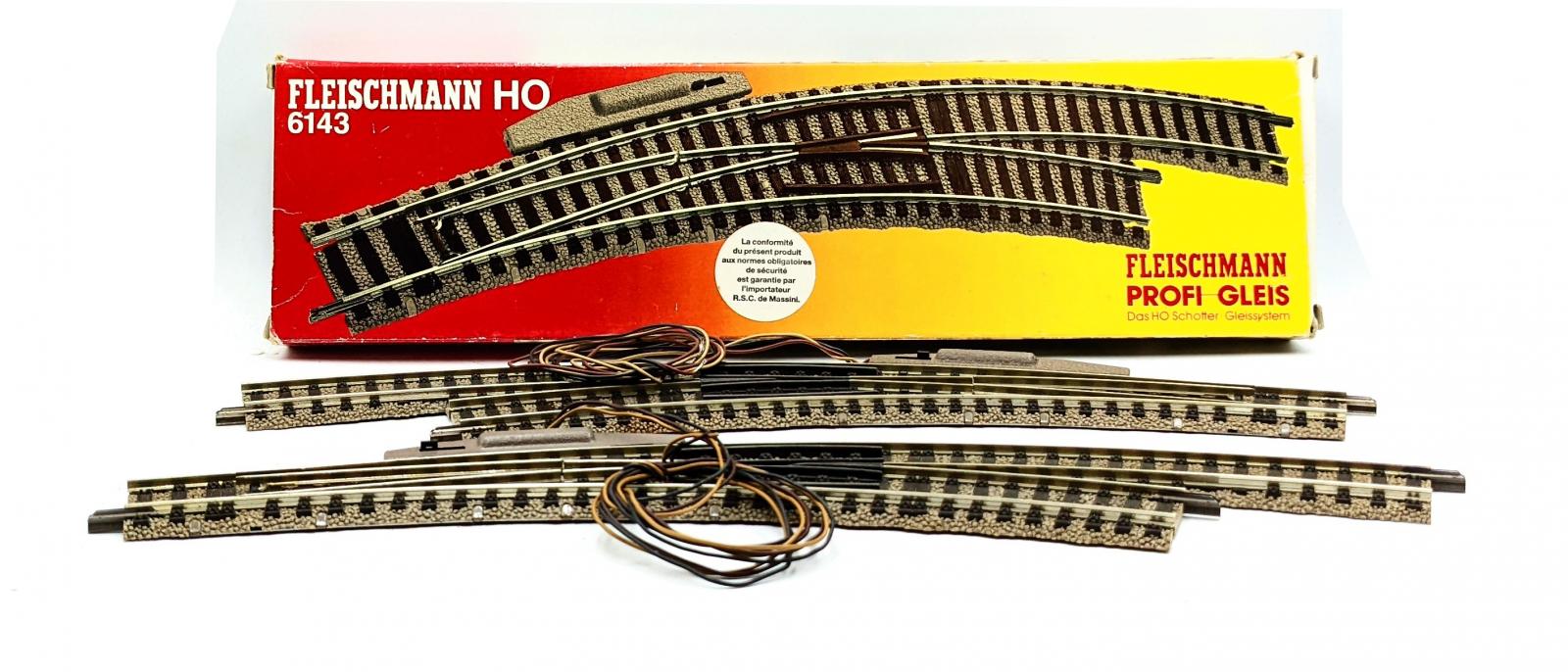 Paire D'aiguillages Fleischmann HO 6042 – Double Courbe Gauche – Mécanique Vintage