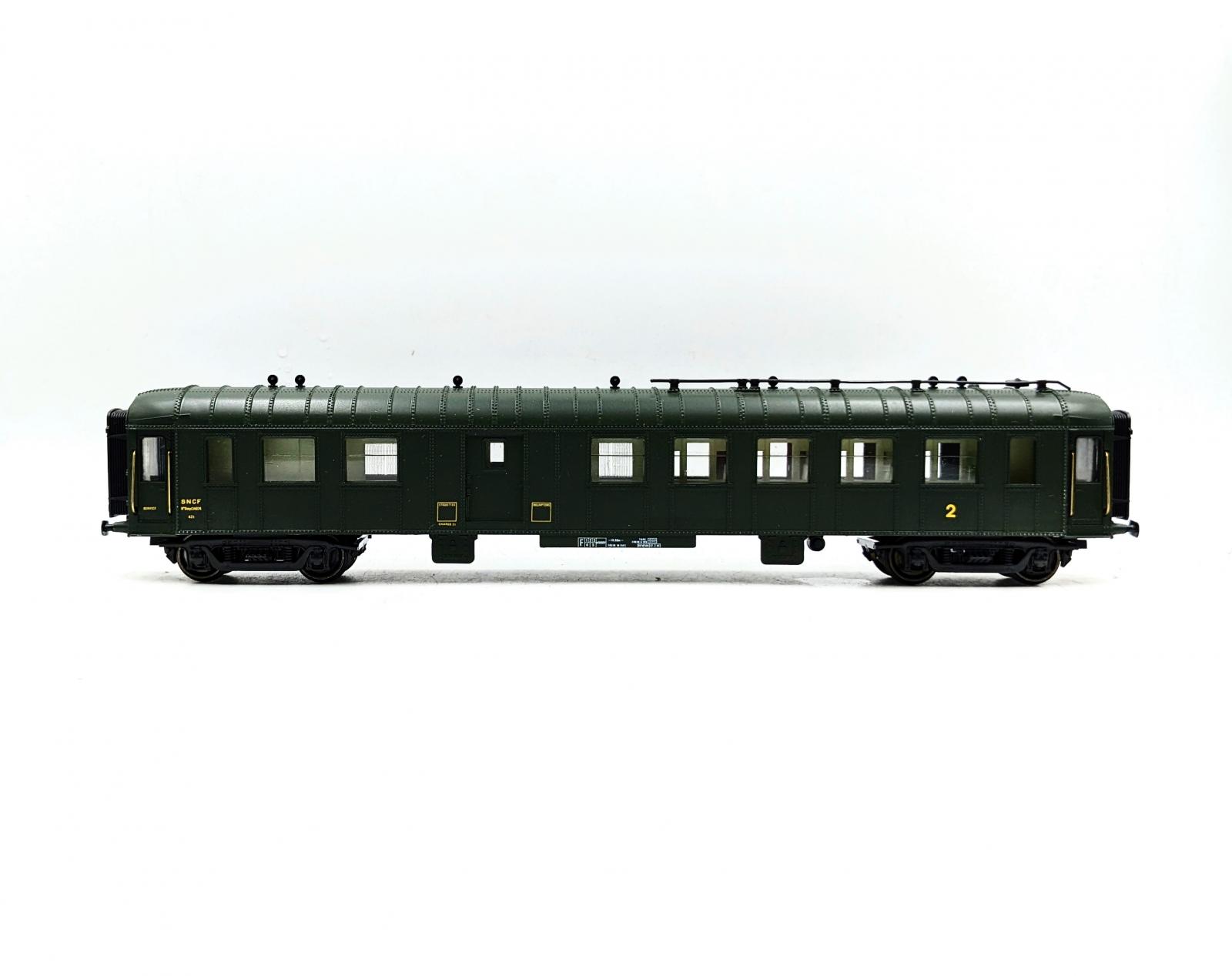 Lot de 4 voiture voyageur à bogies OCEM mixte 2eme 1ere classe / fourgon SNCF Jouef France train ho - Modélisme