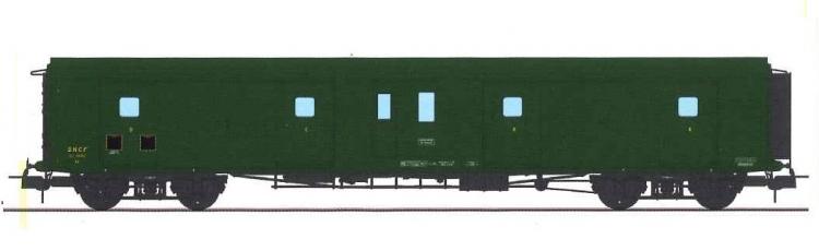 FOURGON A BOGIE ex-PLM N°58812 SNCF - AVEC FEUX DE FIN DE CONVOI