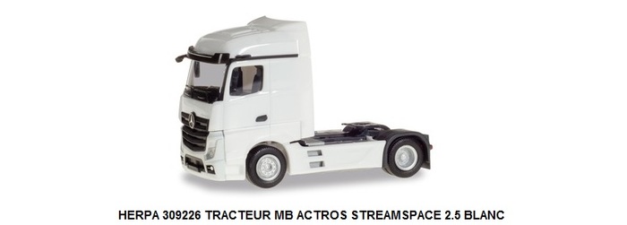 TRACTEUR MB ACTROS STREAMSPACE 2.5 BLANC