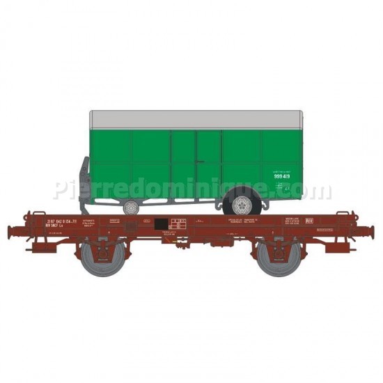 WAGON PLAT UFR SNCF + REMORQUE