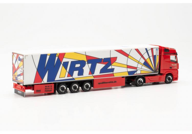 TRACTEUR MERCEDES BENZ ACTROS 18 BIGSPACE ORANGE SEMI-REMORQUE FRIGO WIRTZ POPART