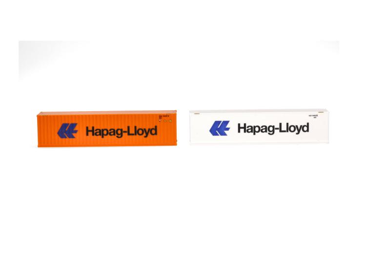 LOT DE 2 CONTAINERS 40 PIEDS (HAPAG LLOYD) BLANC/ORANGE