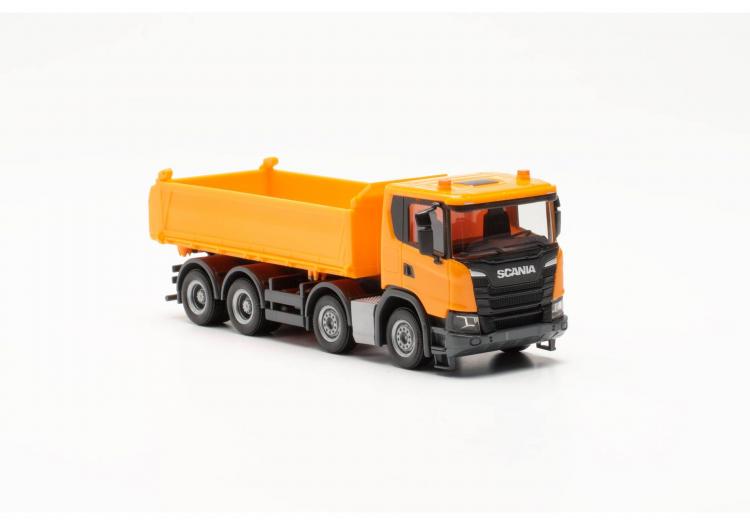 CAMION BENNE SCANIA XT17 A 4 ESSIEUX ORANGE