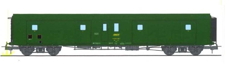 FOURGON A BOGIE ex-PLM N°51 87 92-47 605-1 SNCF - AVEC FEUX DE FIN DE CONVOI