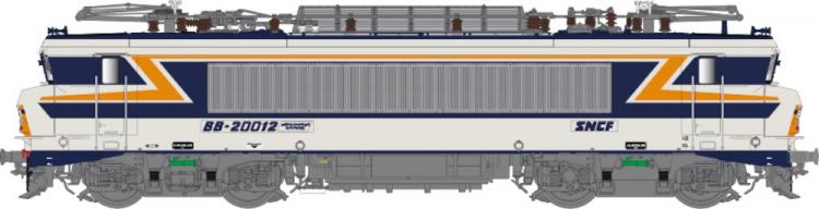 LOCOMOTIVE ELECTRIQUE BB 20012 LIVRÉE GRIS ARGENT BLEU TEN/CHAMOIS 432, PLAQUES DÉPÔT: STRASBOURG SNCF - AC 3 RAILS DIGITAL SOUND - (A RESERVER)