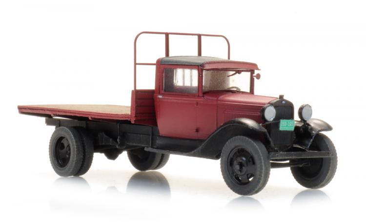 PORTEUR FORD AA A PLATEAU AVEC DOSSERET CHARGE DE FOIN