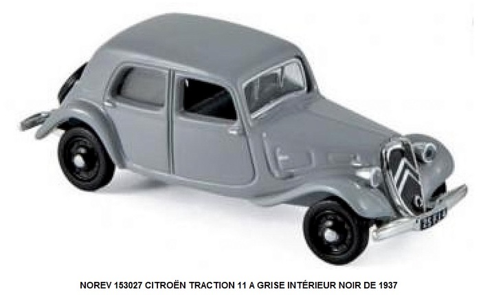 CITROEN TRACTION 11 A GRISE INTÉRIEUR NOIR DE 1937